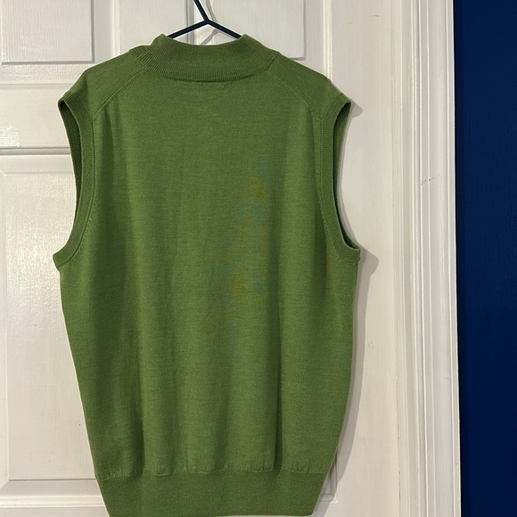Men’s Peter Millar 100% Merino Wool Green Golf Vest Size Large - Picture 7 of 9